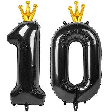 Imagem de Reavor Balão Preto Número 10 De 40 Polegadas, Balões, Decorações 10º Aniversário, Fornecedores Festas Para Meninos E Meninas 1 Ano