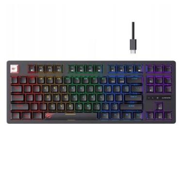 Imagem de Teclado Gamer Mecânico Com Fio Havit KB892L RGB Usb Preto