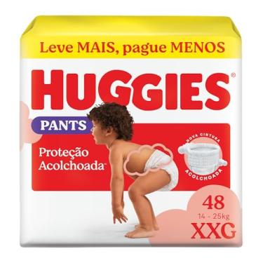 Imagem de Fralda Pants Huggies Proteção Acolchoada Tamanho XXG 48 unidades – Nova fralda Supreme Care estilo roupinha, que veste como shortinho e com cintura acolchoada super macia que previne marquinhas, fácil de colocar e tirar (embalagem pode variar)