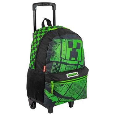 Imagem de Mochila de Rodas Escolar MineCraft Acid Plus Sestini Verde
