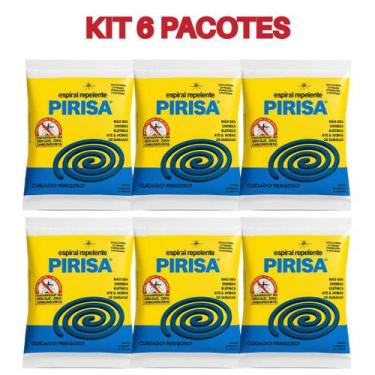 Imagem de Kit 6 Repelente Espiral Pirisa 60 Unidades Sem Cheiro Ruim