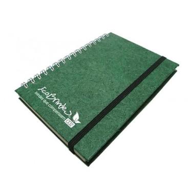 Imagem de CADERNO ARTESANAL COM CAPA REVESTIDA COM FOLHA DE BANANEIRA DE WIRE-O