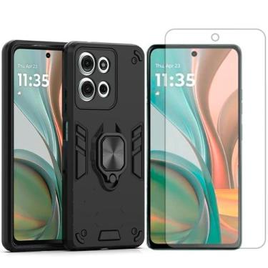 Imagem de Capa Case Anel Para Motorola Moto G75 + Pelicula Hidrogel - GR Global 