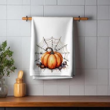 Imagem de Pano de Prato Atoalhado Halloween – 40x60cm – Estampa Divertida de Abóboras e Fantasmas – Secagem Rápida e Alta Absorção (Halloween 09)
