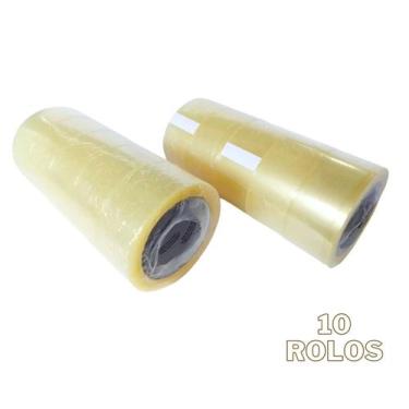 Imagem de Kit 10 Fita Adesiva Embalatudo Transparente 45mm x 100m  Empacotamento