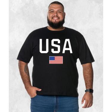Imagem de Camiseta Plus Size Estampada Premium Algodão USA Bandeira - Nexstar, P