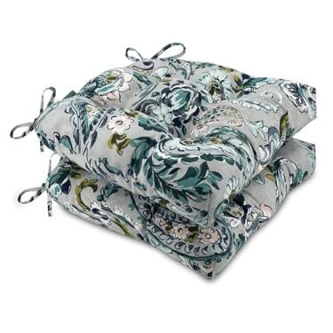 Imagem de Outdoor Chair Cushions, U-Shaped Wicker Seat Cushion Set of 2, Water-Resistant and Fading-Resistant for Patio Garden Home Office Furniture(Pattern 2)