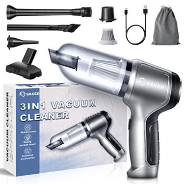Imagem de Saker Mini aspirador de pó portátil para carro, sem fio, 3 em 1, motor multifuncional sem escovas, 12000 pa, portátil para limpeza de teclado, exterior e casa