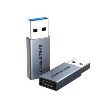 Imagem de Adaptador Cabletime, USB-A Macho, para USBC 3.0 Fêmea OTG, 4CM