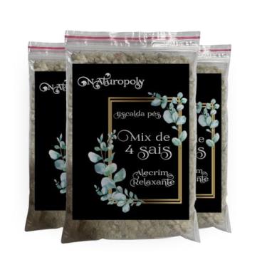 Imagem de 3x Escalda Pés De Alecrim Premium 4 Sais Himalaia Epsom Marinho Quântico 1kg