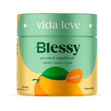 Imagem de Blessy Brasil Greens - Suplemento Detox Alimentar - Sabor Manga - promove o desinchaço corporal, ajuda na eliminação de toxinas e oferece uma sensação diária de leveza e bem-estar
