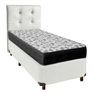 Imagem de Cama Box + Colchão Solteiro Ortobom D33 Iso100 + Cabeceira Estofada