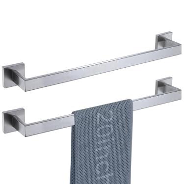 Imagem de LANC Toalheiros De Banheiro 20 Polegadas, Níquel Escovado, Porta-Toalhas Mão Para E Cozinha, Quadrados, Total-22 Toalheiros, Suporte Parede Aço Inoxidável, Hastes Toalha, Pacote Com 2, A8804-5Bn