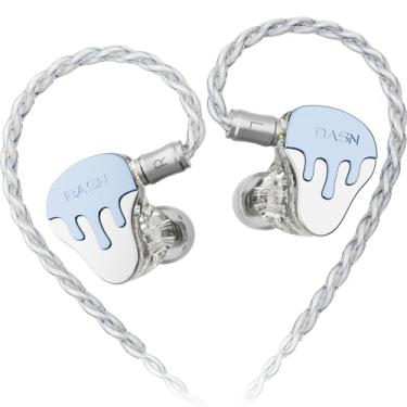 Imagem de BASN BmasterX 6 Drivers Monitores intra-auriculares híbridos com isolamento de ruído para músicos, palco e estúdio, IEMs HiFi profissionais, cabo destacável de 4 núcleos OFC banhado a prata e capa à