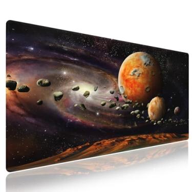Imagem de Knseva. Mouse pad XXL estendido (80 cm x 40 cm) - Galaxy Universe Outer Space Planets Stars Deep Sky Objetos Pedras Astronomia, Acessórios de Escritório Extra Grande, Tapete de Mesa de Jogos