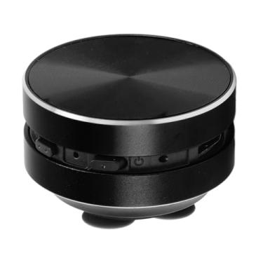 Imagem de Alto-falante BT de condução óssea, alto-falante portátil sem fio com som de graves estéreo, microfone embutido, rádio FM, ventosa, para banheiro e viagens ao ar livre (preto)
