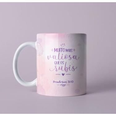 Imagem de Canecas Porcelana Versículos Gospel Cristã Pastora Pastor Aniversário 
