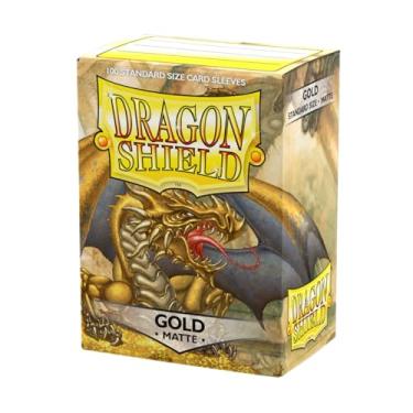 Imagem de Dragon Shield | Standard Size Card Matte Sleeves | 100 CT - Smooth & Tough Premium TCG Sleeves | Compatible with Pokemon, Flesh & Blood, One Piece & Magic The Gathering | Gold - Matte