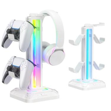 Imagem de Suporte de fone de ouvido KDD RGB com 9 modos de luz e suporte de cont