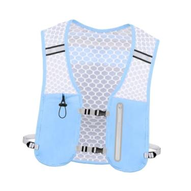 Imagem de rockible Colete de corrida, mochila de hidratação com cós ajustável, mochila de água resistente para mulheres e homens, para acampamento, viagem e ciclismo, Azul