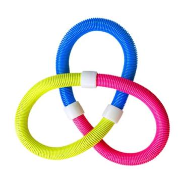 Imagem de rockible Arco de ginástica com peso, arco de mola em PVC portátil, dobrável, hula com peso para fitness, design amigável à cintura para crianças, casa, 1500g