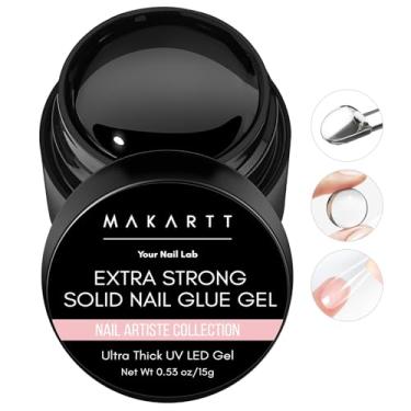 Imagem de Makartt Gel de cola de unha sólida: cola de gel extra forte para unhas de pressão e pontas falsas, cola de unhas de adesão forte de longa duração para unhas de acrílico, géis 3D transparentes para