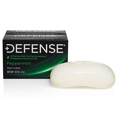 Imagem de Defense Soap Sabonete em barra de hortelã-pimenta natural para homens | Feito por lutadores com óleo de melaleuca e óleo de eucalipto para promover uma pele saudável