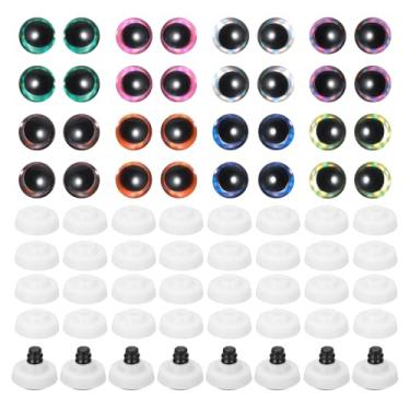 Imagem de PATIKIL 14mm Flash Safety Eyes, 32 Pcs Moon Doll Eyes Realistic Colorful Crocheting for Decor Crochet Accessories Dolls Craft Halloween, 8 Colors