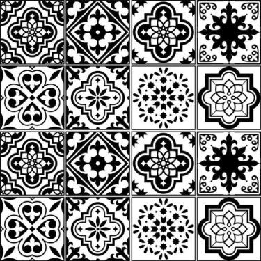 Imagem de Adesivo de Azulejo - Ladrilho Hidráulico - 15cm x 15cm - 16un - 338Azm