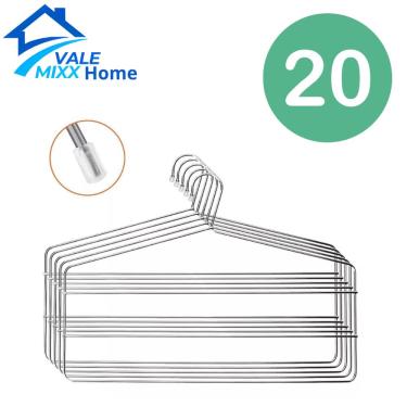 Imagem de Kit Cabide Calça Triplo Aço Cromado Metal Calceiro Adulto