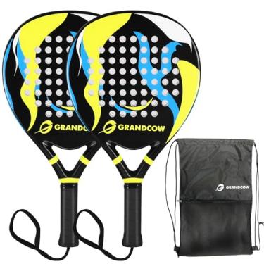 Imagem de Raquete de tênis Padel Raquete de fibra de carbono Power Lite Pop EVA Foam Pop Raquete de raquete de raquete de tênis (2 peças preta)