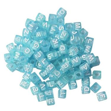 Imagem de Missangas de letras quadradas 6mm coloridas crie suas bijuterias em ge