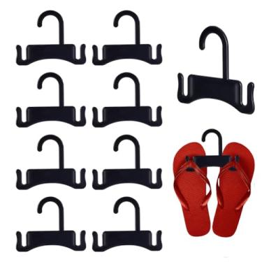 Imagem de AHANDMAKER 10 ganchos pretos para sandálias, organizador de chinelos, organizador de chinelos para economizar espaço, suporte de secagem de sapatos para varejo, praia, lojas, shopping e armazenamento