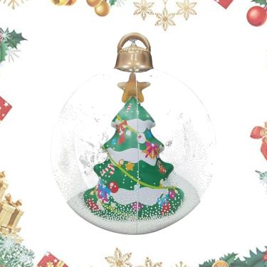 Imagem de Rrlihjgu Bola Natal Inflável | Enfeites Natalinos Infláveis para Encher,Balão Globo Impermeável para Festas Feriados Jardim Varanda