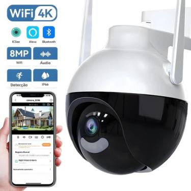 Imagem de Câmera IP PTZ WiFi 4K 8MP Com Detecção Humana Por IA, Áudio Bidirecion