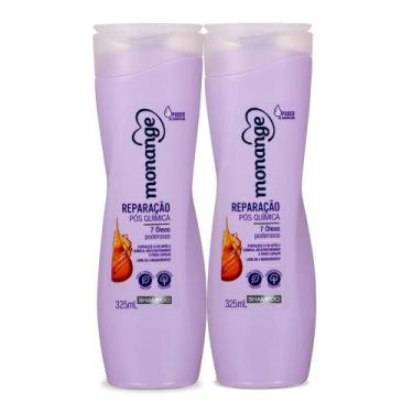 Imagem de Kit 2 Shampoo Monange Reparação Pós Química 325ml