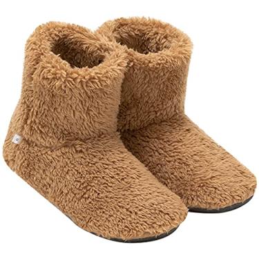 Imagem de mianshe Pantufa feminina e masculina com espuma viscoelástica, Amarelo camelo, 9-11 Women/7-9 Men