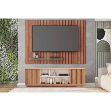 Imagem de Rack Bancada C/ Painel P/ Tv Até 70 Pol Simetria/aegon Freijo/off White - Caemmun