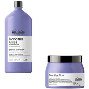 Imagem de Kit Profissional Loreal Blondifier Gloss - Shampoo E Máscara - Loreal 