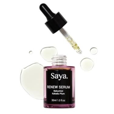 Imagem de SAYA Renew Serum | Sérum facial hidratante antienvelhecimento com Bakuchiol, ameixa Kakadu, óleo de argan | Hidrata profundamente para um visual jovem e suave e aparência de linhas finas, 30 ml