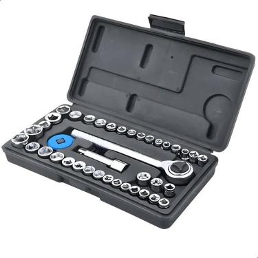 Imagem de 2X Jogo Soquete Sextavado Chave 40 Peças Ferramentas 4 A 21M