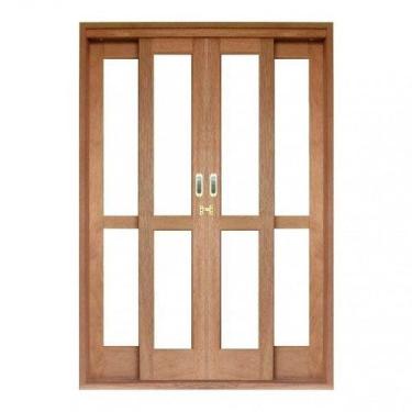 Imagem de Porta de Correr Panorâmico 4 Folhas Cedro Arana 215cmx160cmx14cm Mader