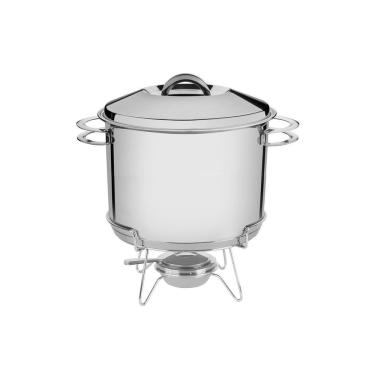 Imagem de Rechaud Tramontina Solar Aço Inox Com Fogareiro E Tampa 7,8 Litros