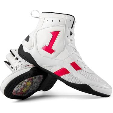 Imagem de Musculação Boxe Sapato Core Wrestling Shoes Lightweight Fighting Sports Wrestling Shoes Non-slip Lightweight Sweat Absorbing Para Homens Mulheres E Crianças, Black, 47EU