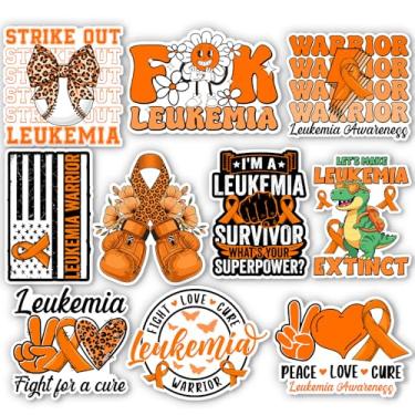 Imagem de HOSALA Pacote de adesivos de conscientização sobre leucemia, fita laranja, adesivo de conscientização sobre câncer de sangue, presente para pacientes com quimioterapia, decoração sem câncer para