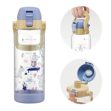 Imagem de Skater PDMK10-A Garrafa marcador de bebida, 97 ml (1 L), fácil de ver quanto você bebe em um relance, inclui alça, garrafa de água de plástico, Moomin