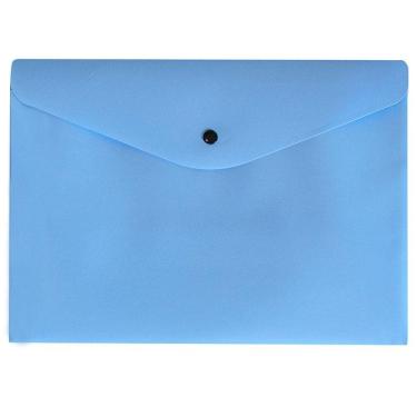 Imagem de Envelope plástico botão A4 Linho Serena azul pastel Dello