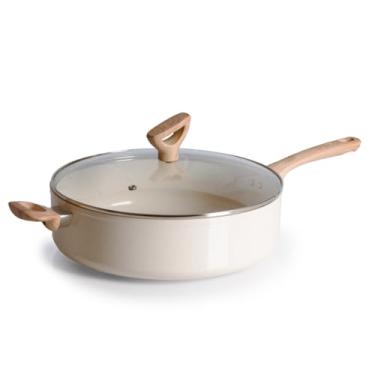 Imagem de T-Fal Revive Ceramic Non-Stick, panela jumbo de 6 litros, bege
