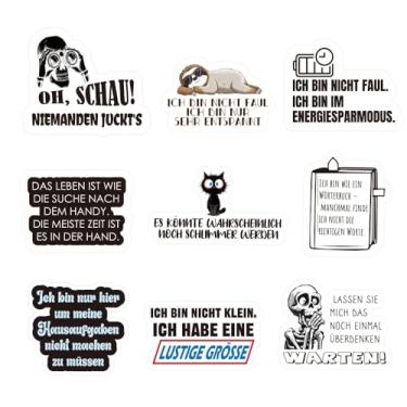 Imagem de Adesivos de humor alemão - Memes e frases engraçadas da Alemanha - Decalques de vinil à prova d'água para laptops, telefones, carros