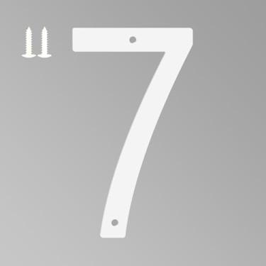 Imagem de Números de casa branca de 15 cm para uso externo, letras de metal para placas externas, letras de endereço de casa de alumínio antiferrugem para decoração de porta da frente, escritório e jardim